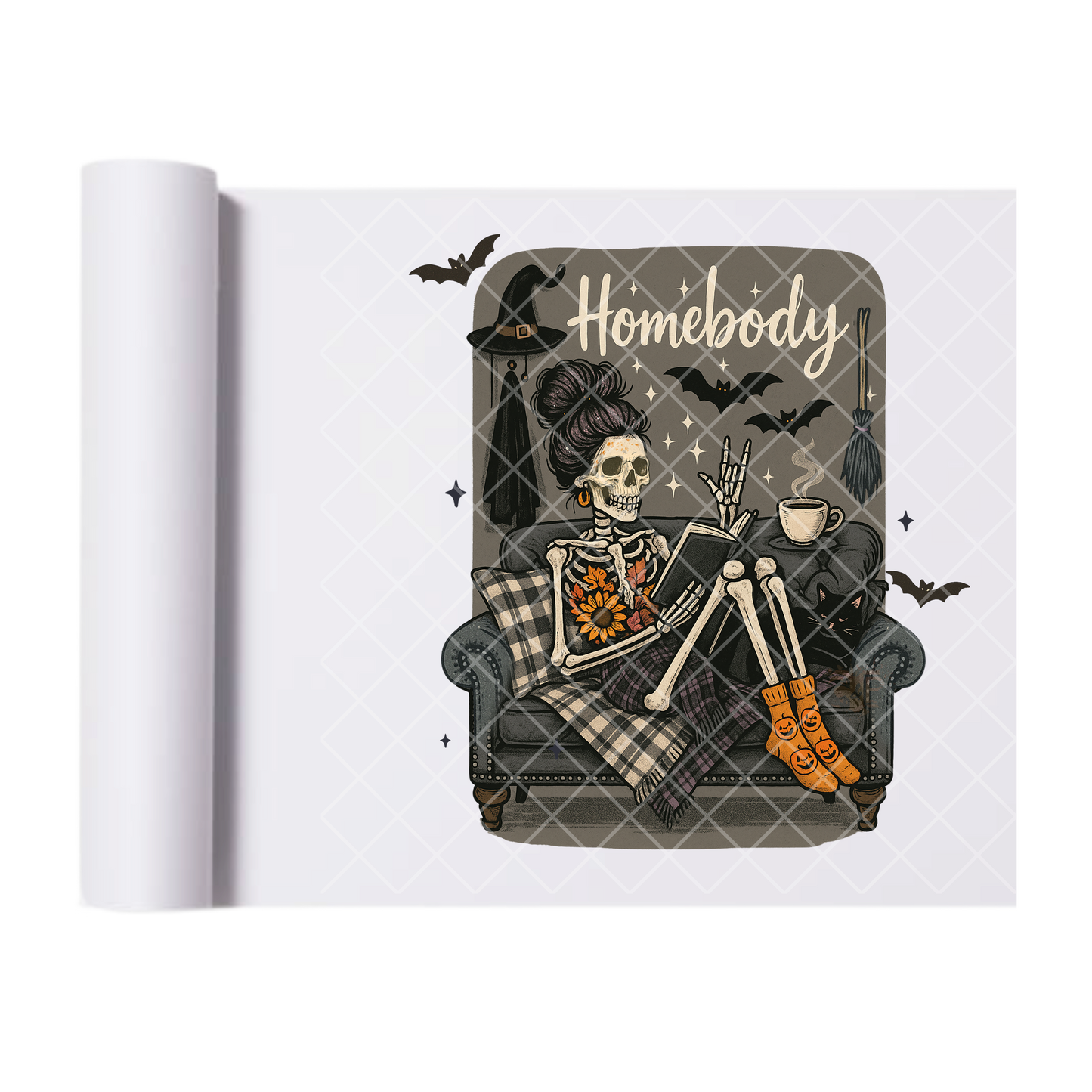 Halloween Homebody - Ready To Press Print Transfer for Apparel, Cotton, Polyester & Blends - High-Quality Print- Commercial Grade