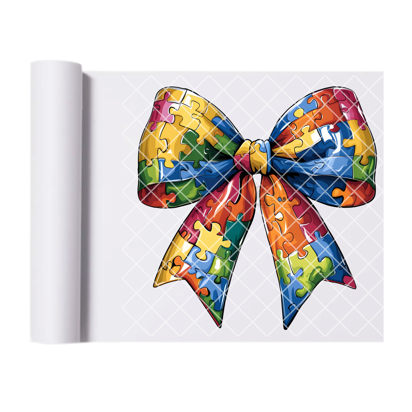 Autism awareness bow DTF film t shirt transfer