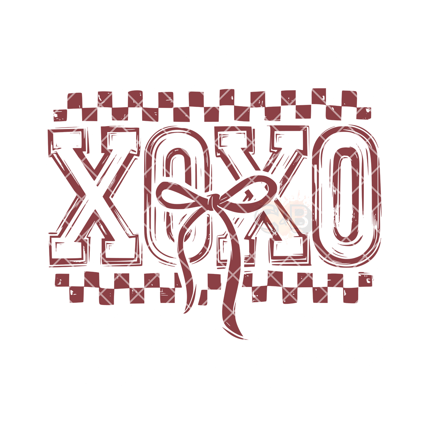 Xoxo valentines font DTF film t shirt transfer
