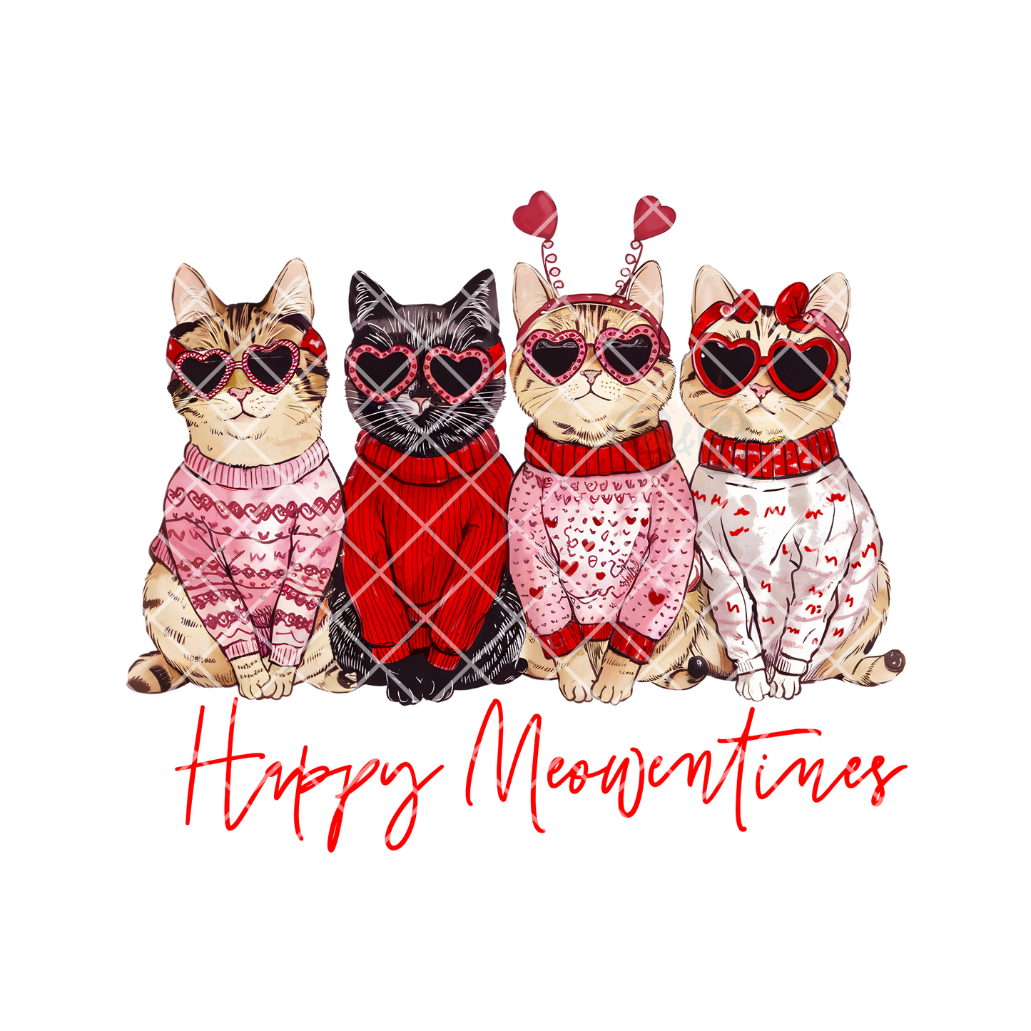 Valentines cat club DTF film t shirt transfer