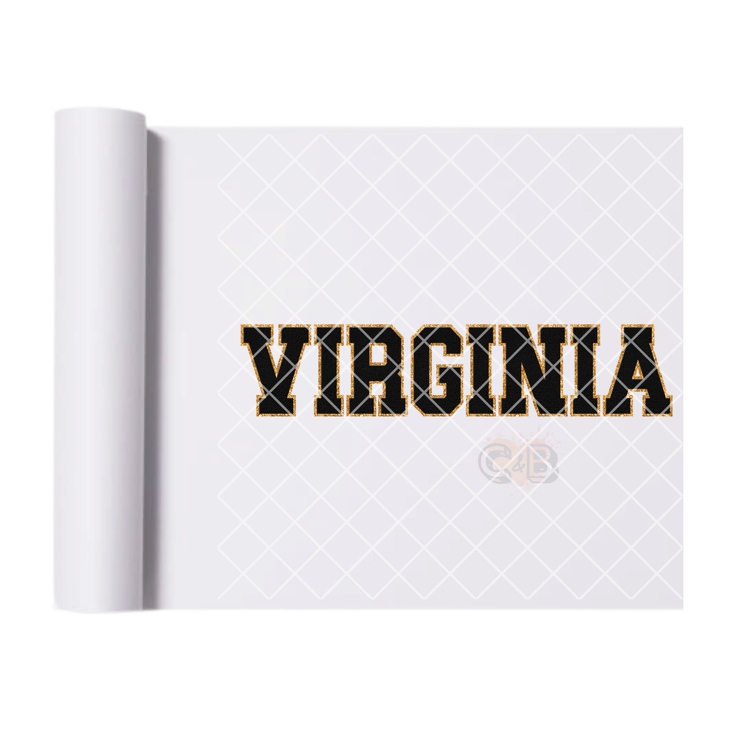 Virginia black font DTF film t shirt transfer