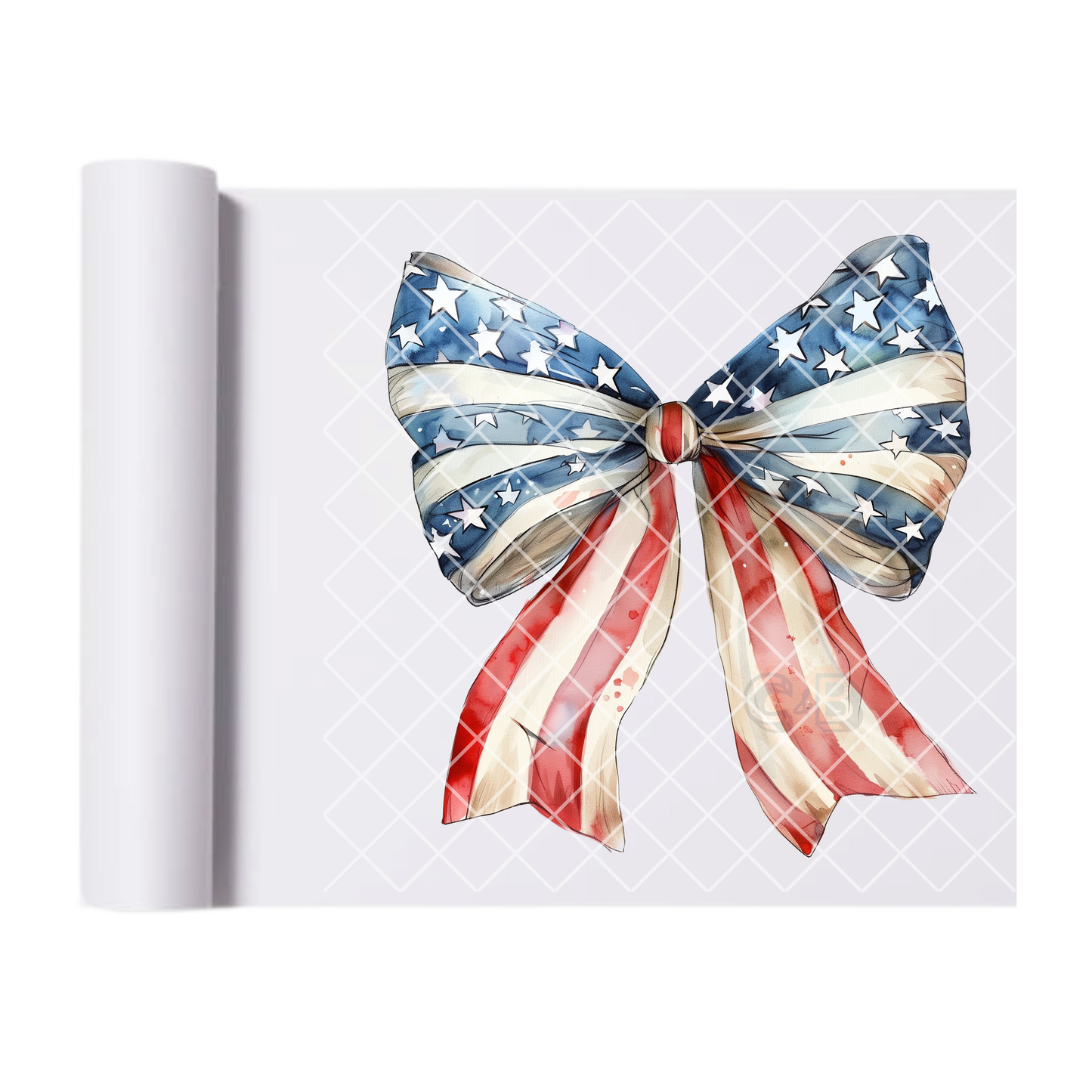 American flag bow watercolor DTF transfer-high quality transfer for printing
