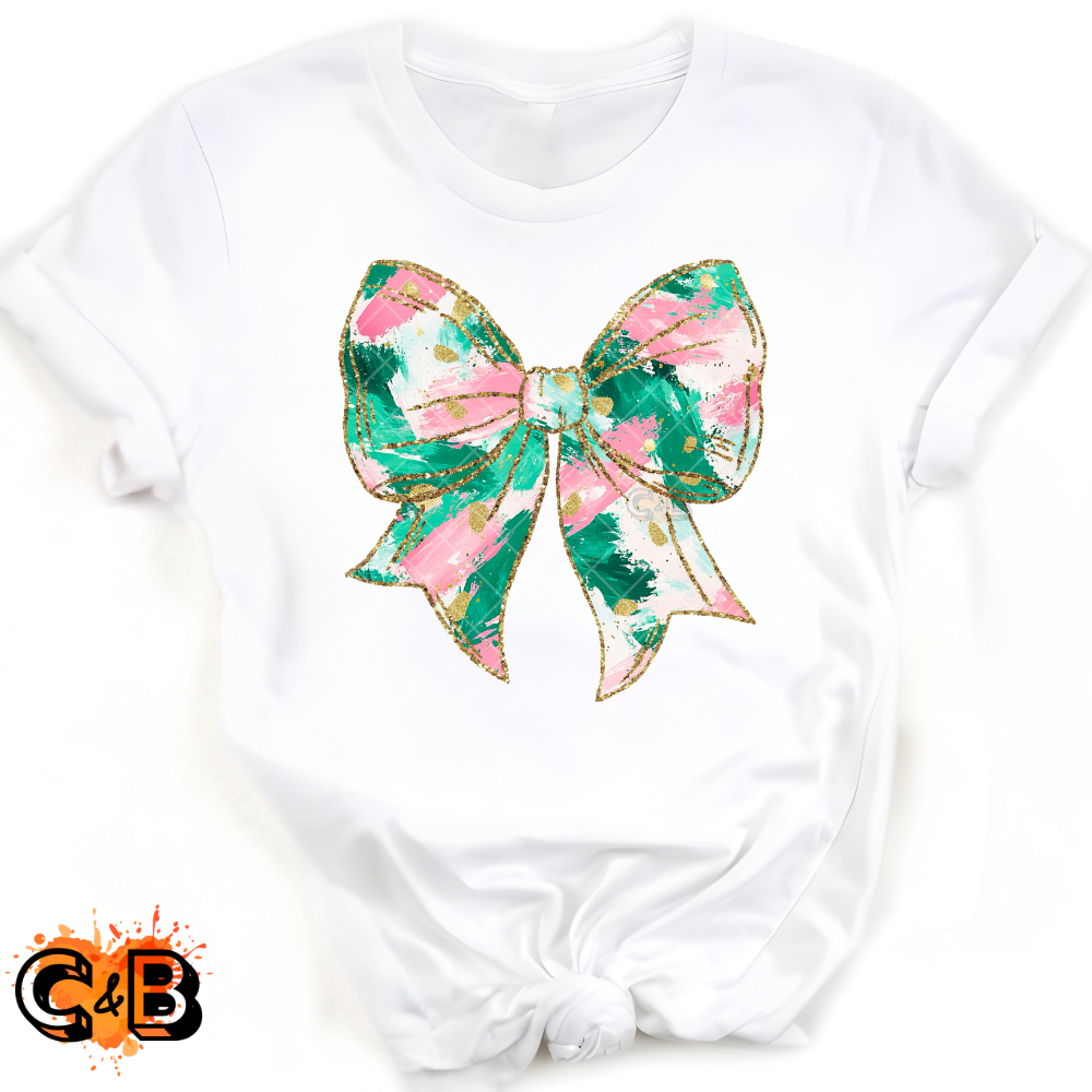 Painted Shamrock Bow PNG