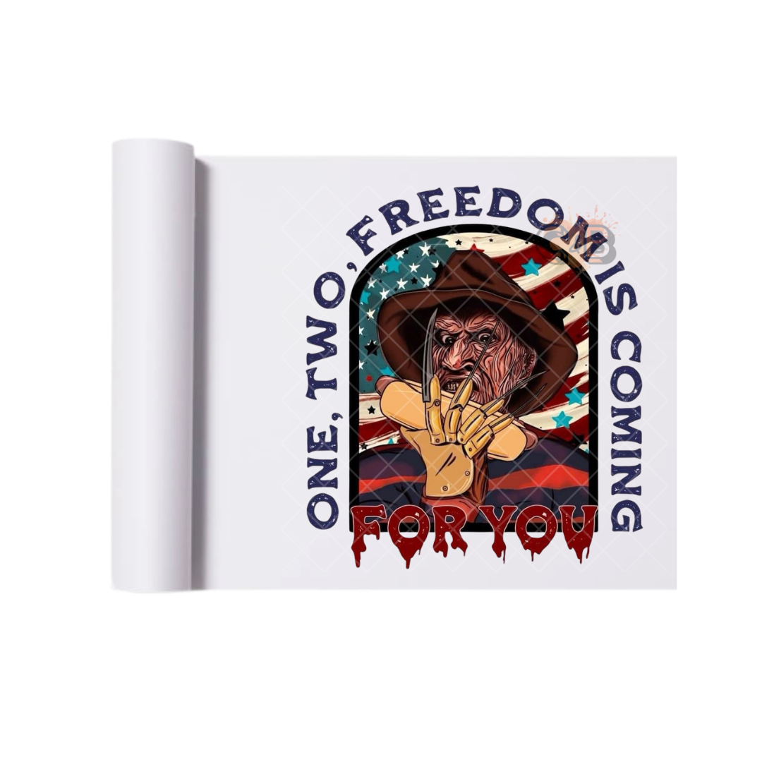 One Two Freedom Is Coming For You DTF Transfer