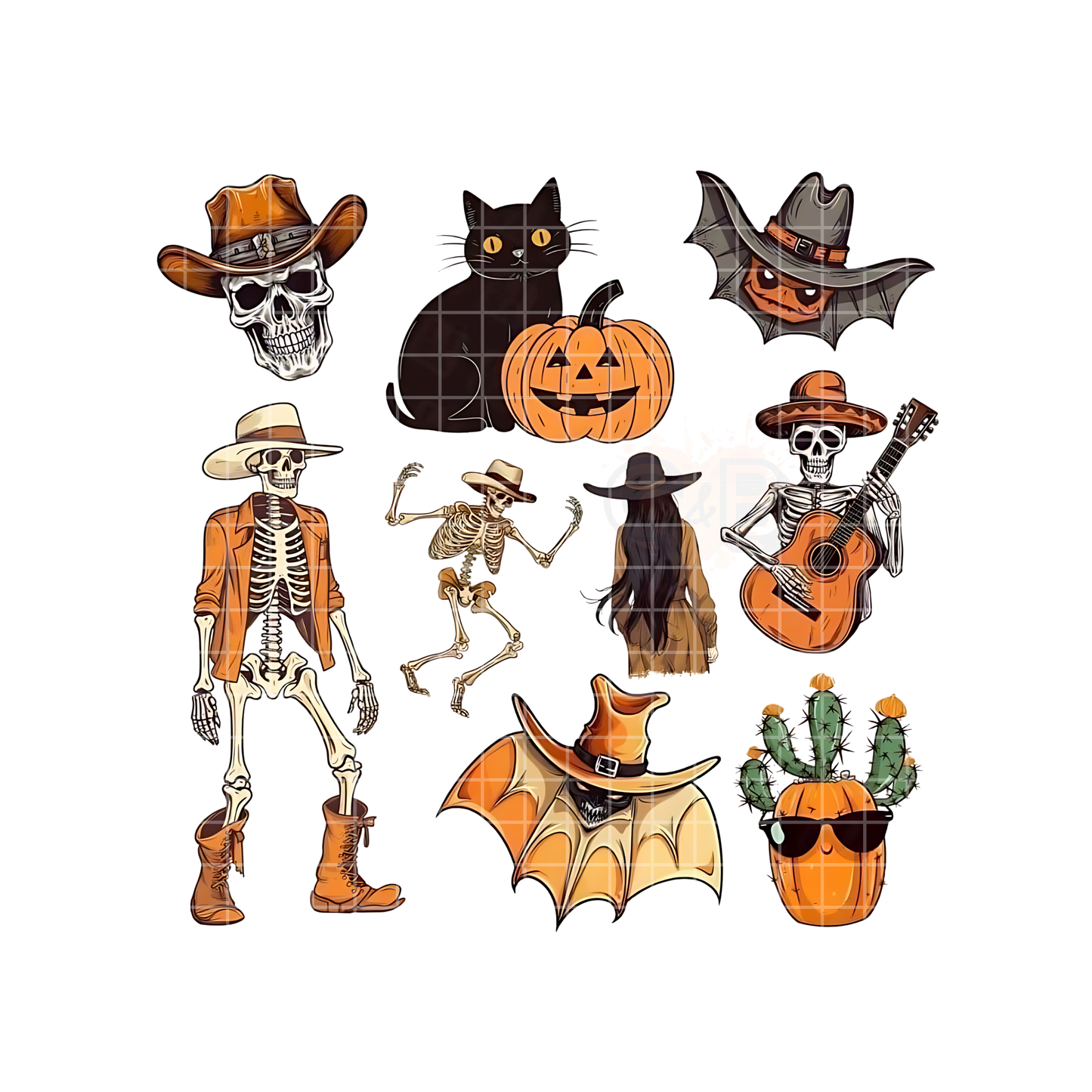 Western Skeletons Halloween PNG