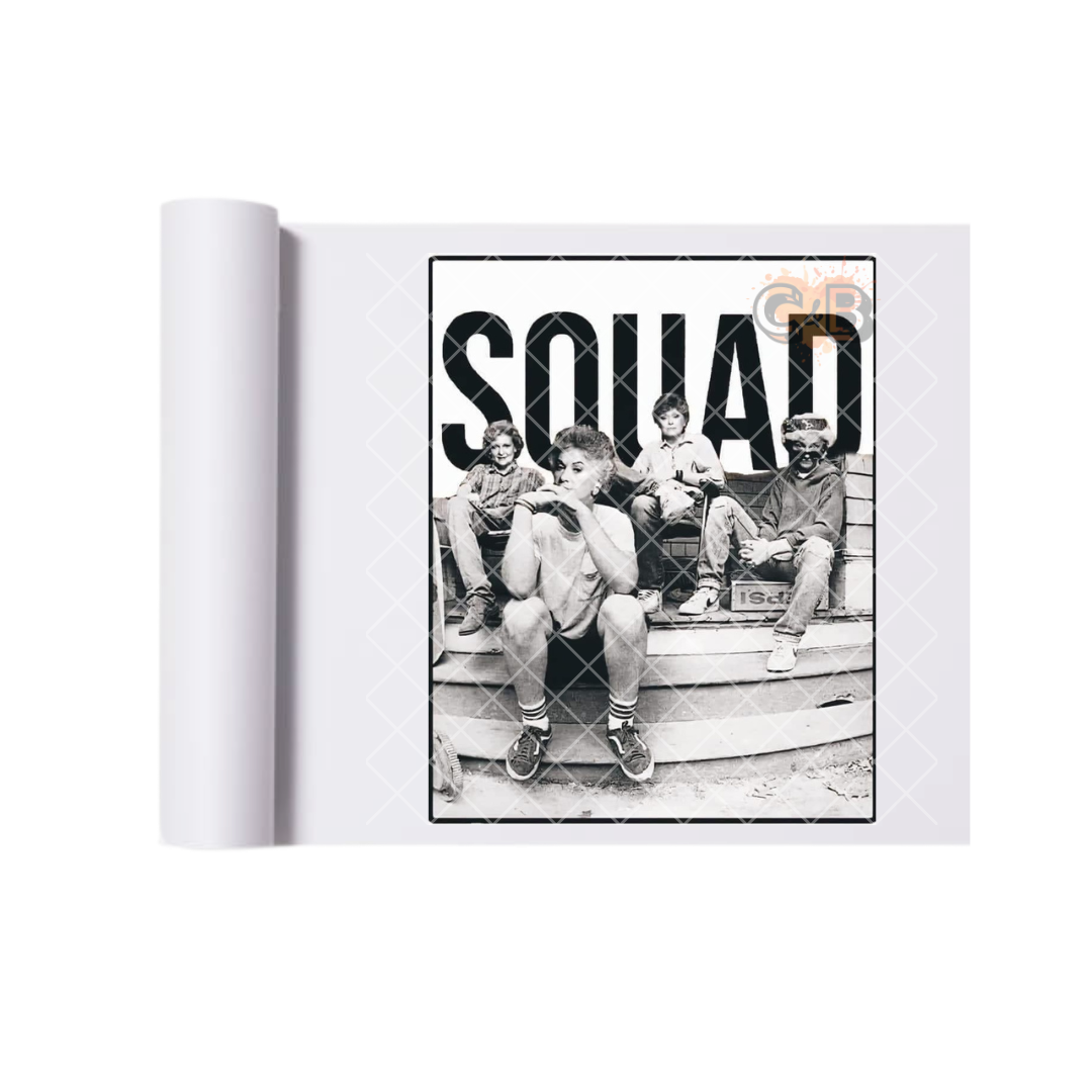 Squad B&W Golden Ladies DTF Transfer