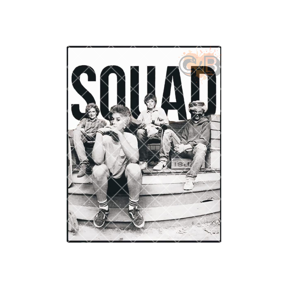 Squad B&W Golden Ladies PNG