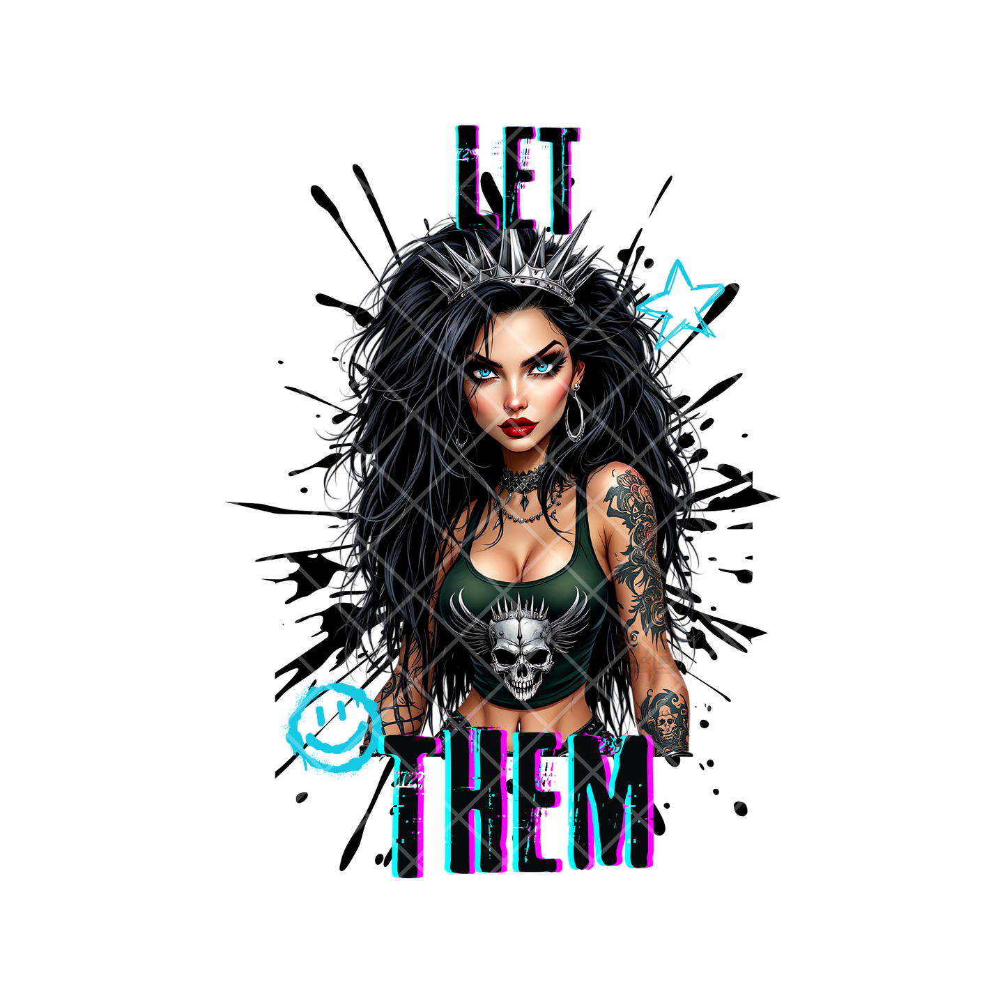 Let Them Rocker Babe PNG