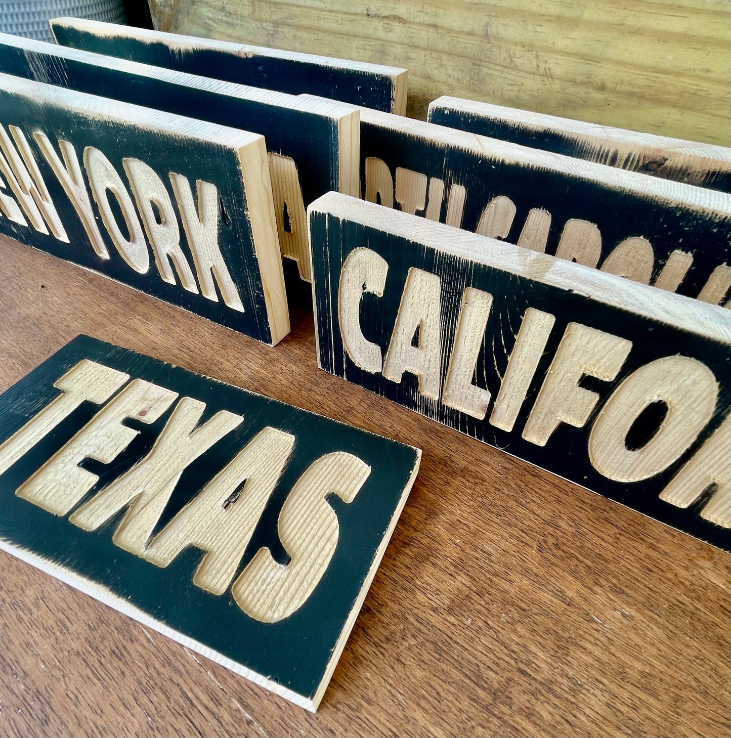 Wooden State Names- Home Decor