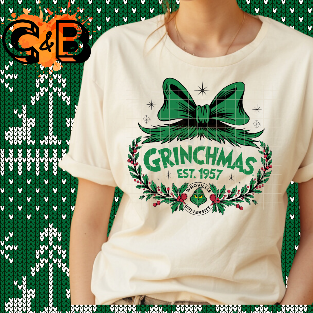 Grinchmas EST 1957 T-Shirt DTF Transfer