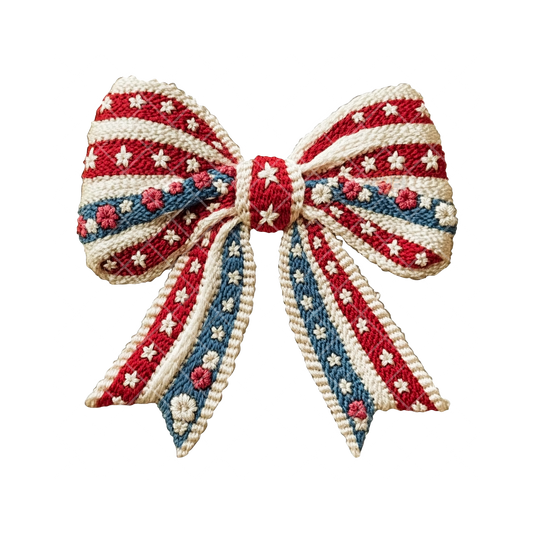 Fabric Flag Bow PNG