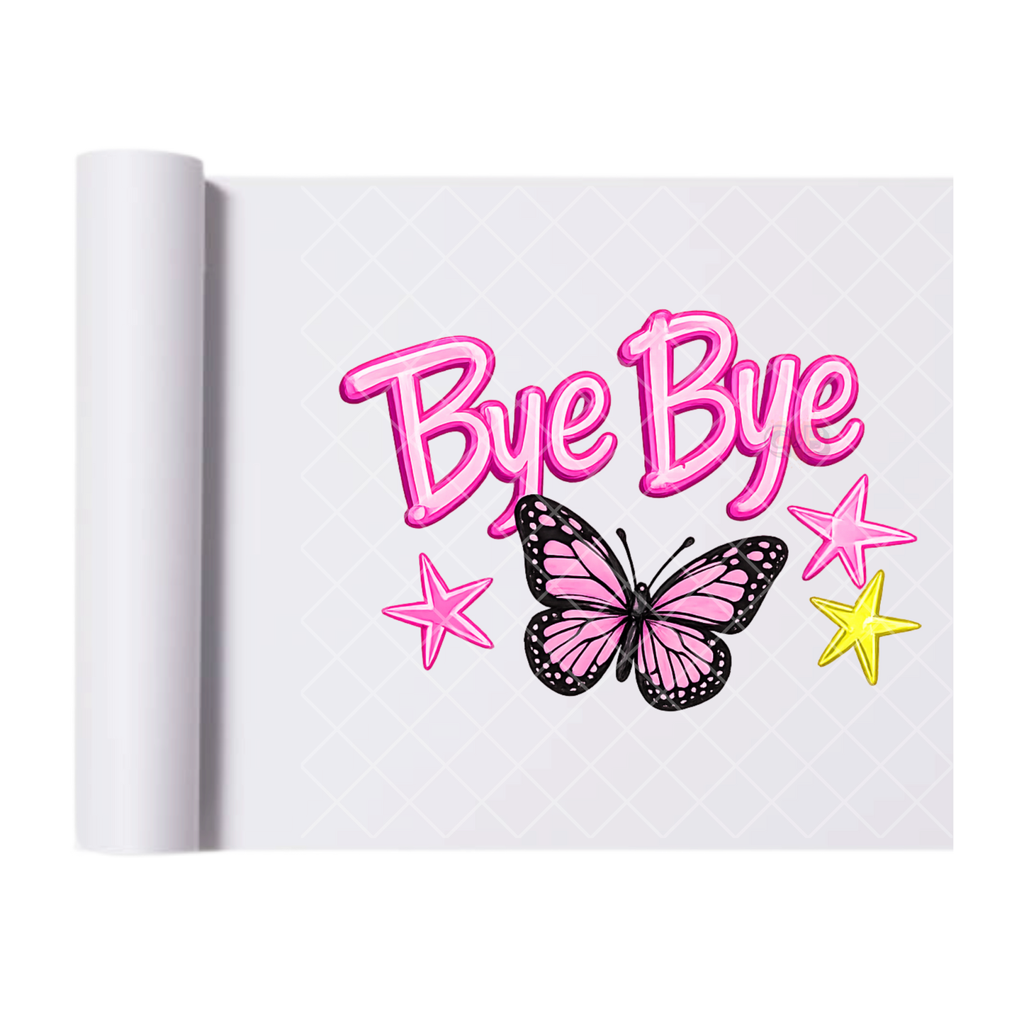 Bye Bye Butterfly - Direct Transfer Print, Ready To Press For T-Shirts, Cotton, Polyester & Blends - Tshirt Business Quality