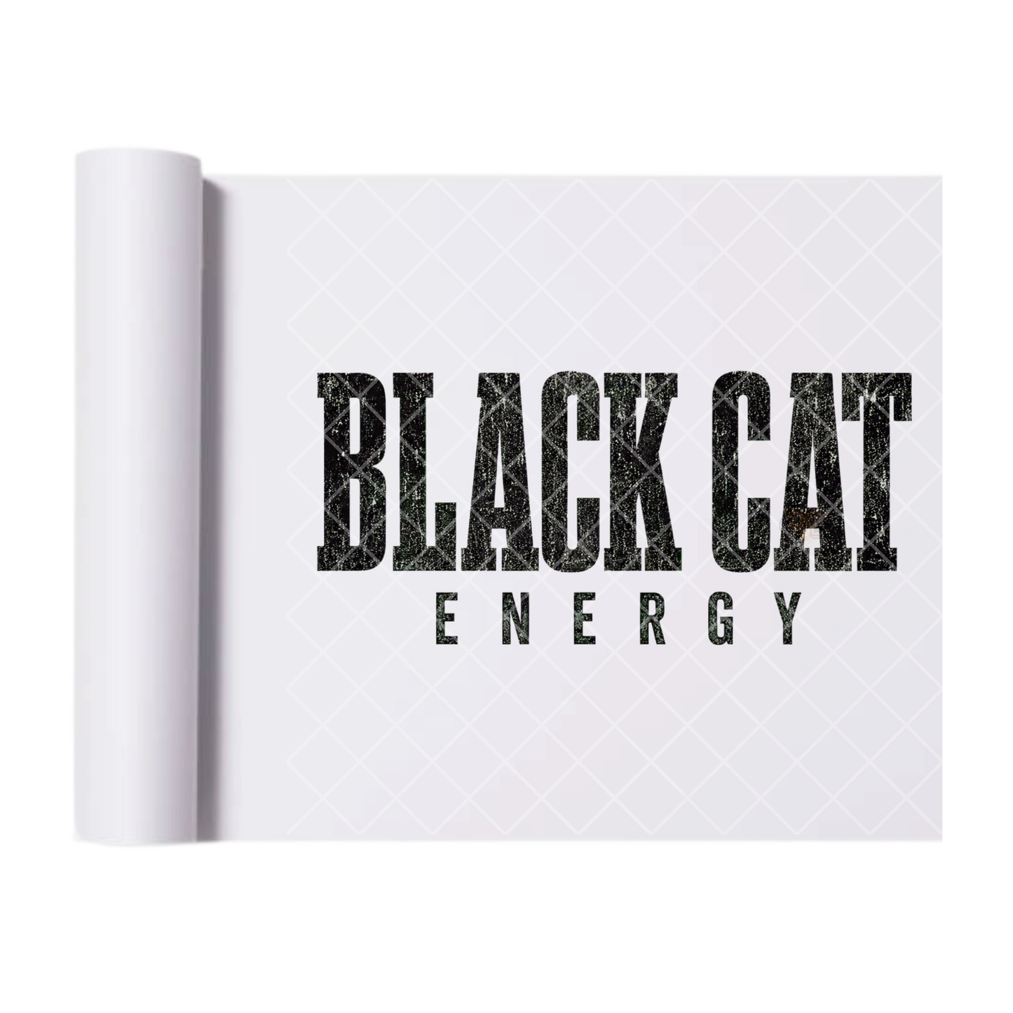 Black Cat Energy - Ready To Press Print Transfer for Apparel, Cotton, Polyester & Blends - High-Quality Print- Commercial Grade
