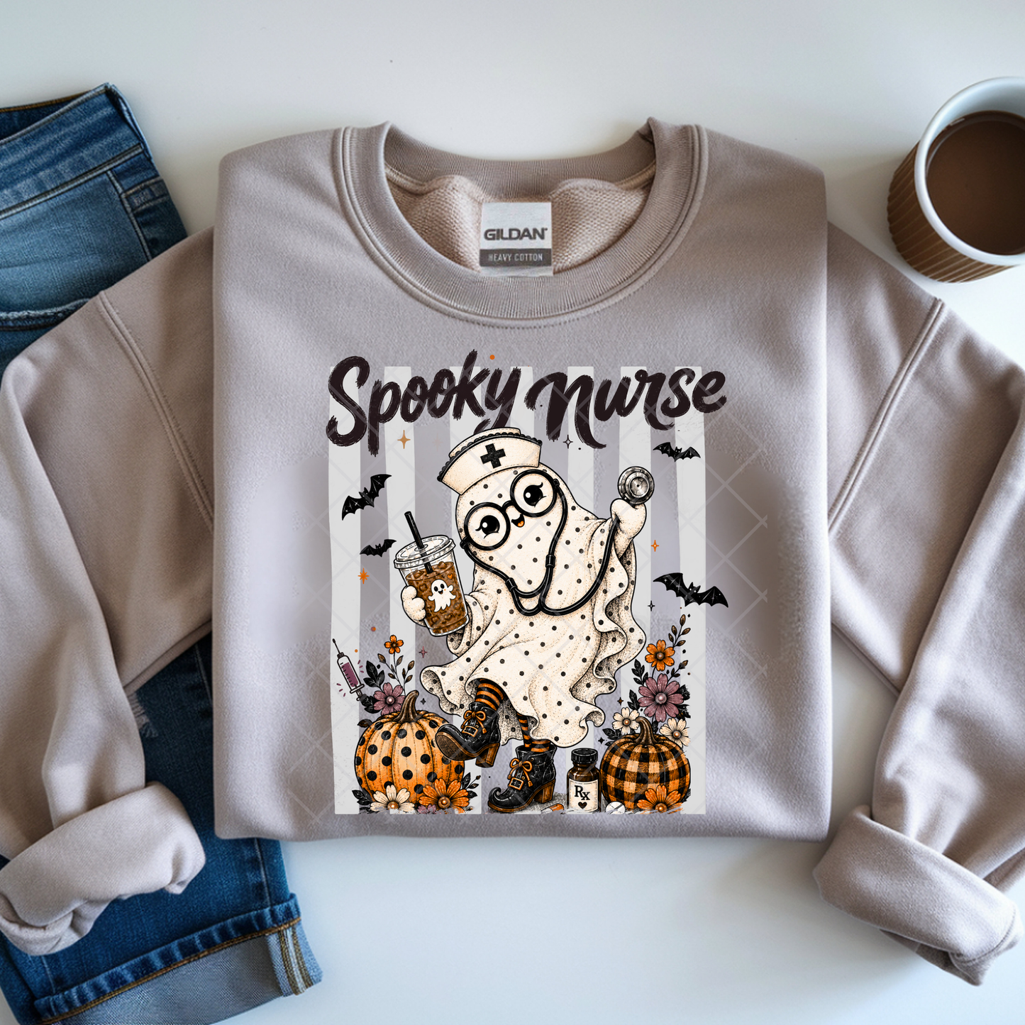 Spooky Nurse Ghost - Premium Graphic T-Shirt for Casual Wear
