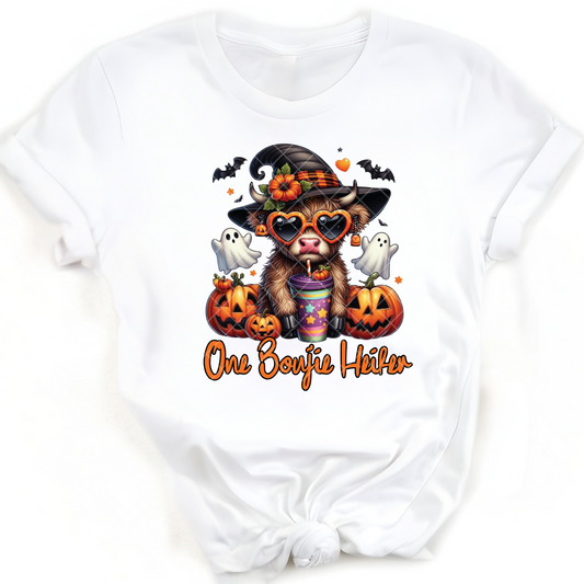 Boujie Highland Halloween Cow - Premium Graphic T-Shirt for Casual Wear
