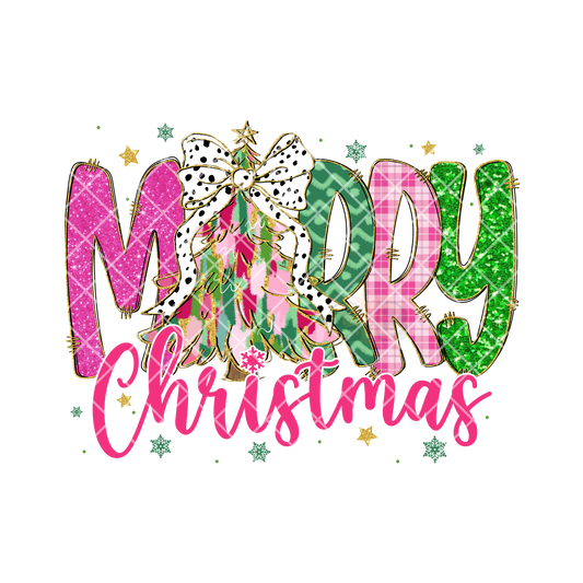 Merry Christmas Plaid Pattern PNG