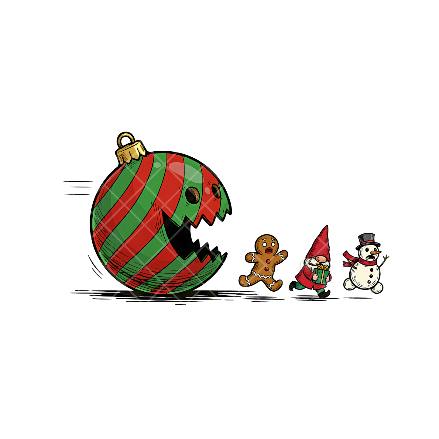 Ornamental Monster Chasing - PNG File