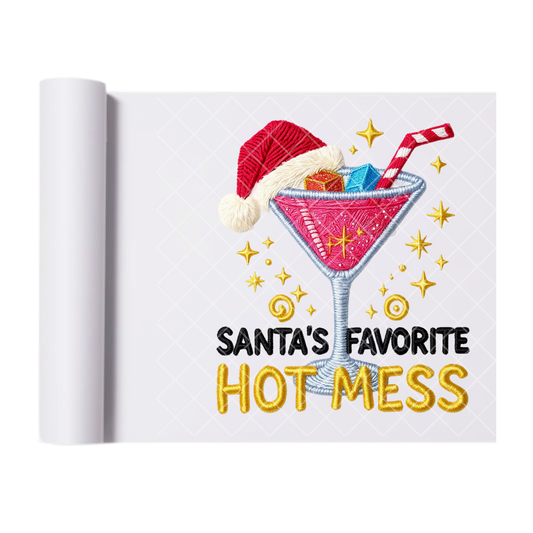 New Year Same Hot Mess - Direct-To-Film Heat Transfer for T-Shirts, Cotton, Polyester & Blends - High-Quality Print