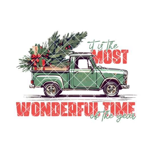 Green Truck With Tree PNG