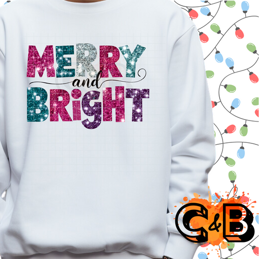 Merry And Bright Glitter Shine T-Shirt