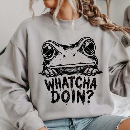 Whatcha Doing Frog - Premium Graphic T-Shirt for Casual Wear