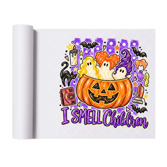 I Smell Children 3 Witches - Ready To Press Print Transfer for Apparel, Cotton, Polyester & Blends - High-Quality Print- Commercial Grade
