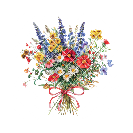 Spring Bouquet white purple red PNG