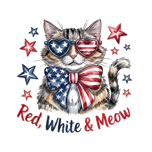 Red White And Meow PNG File