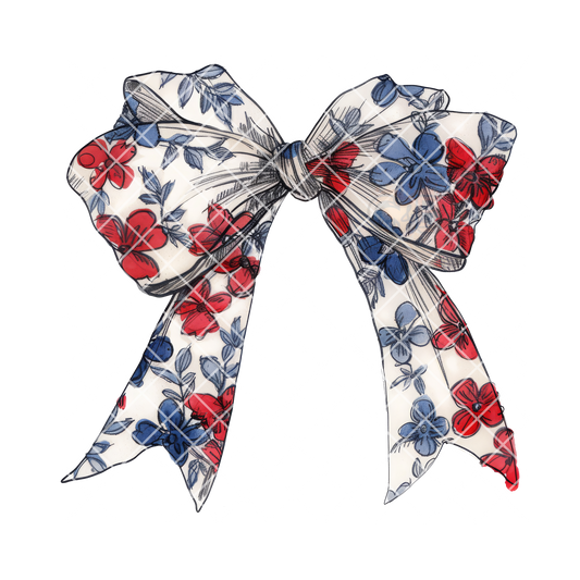 Floral bow sketch illustration PNG