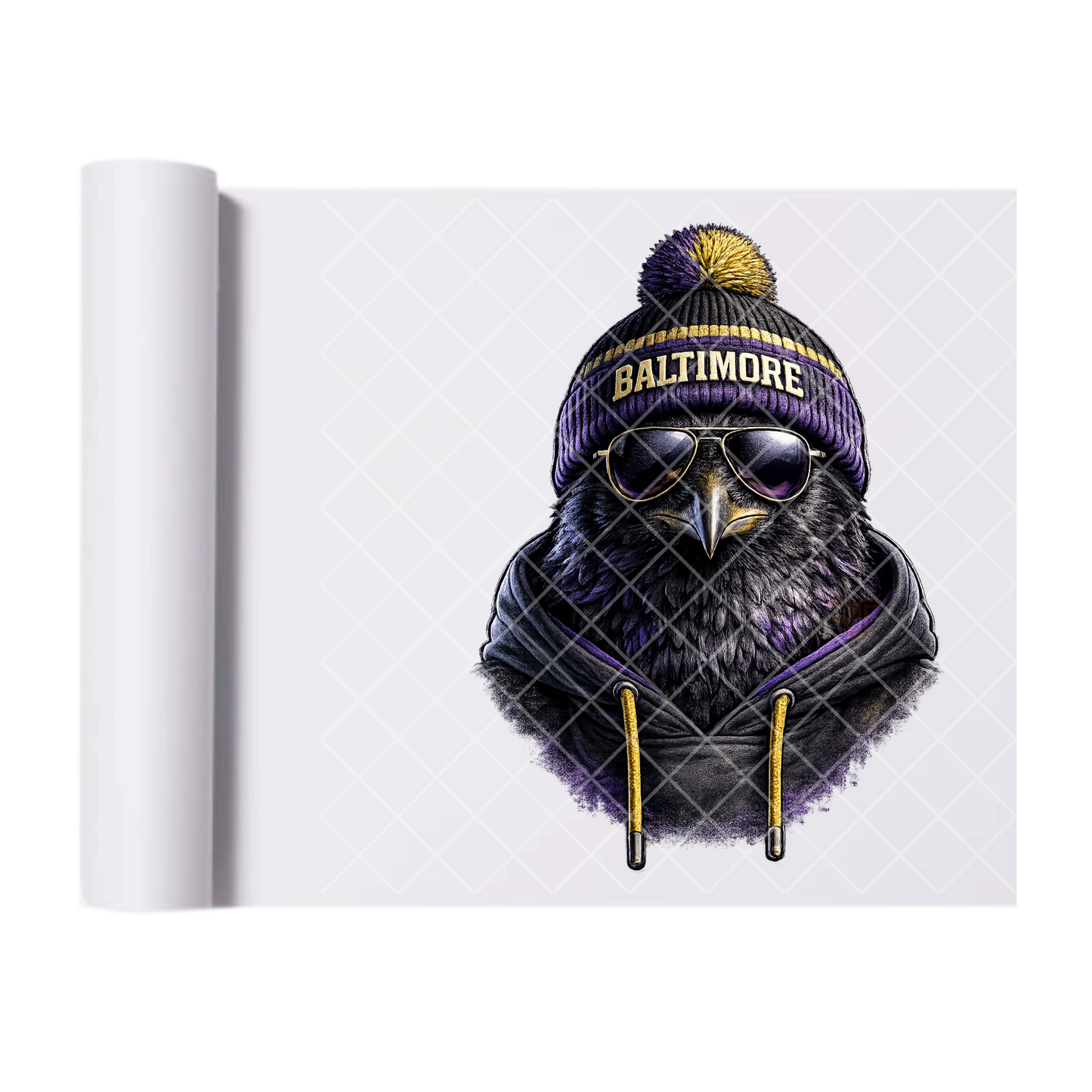 Baltimore Football - Direct Print Film Transfer for T-Shirts, Cotton, Polyester & Blends - High-Quality Print