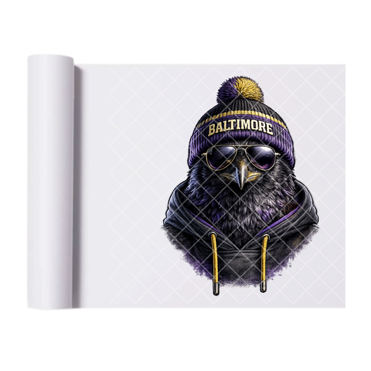 Baltimore Football - Direct Print Film Transfer for T-Shirts, Cotton, Polyester & Blends - High-Quality Print