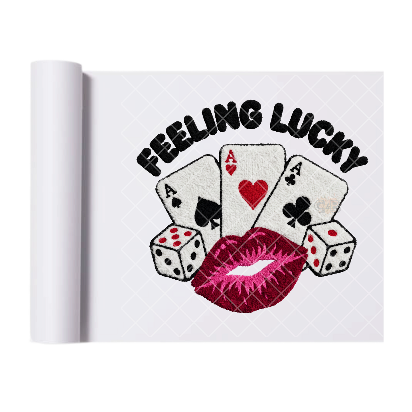 Feeling Lucky Faux Rug - Direct Transfer Print, Ready To Press For T-Shirts, Cotton, Polyester & Blends - Tshirt Business Quality