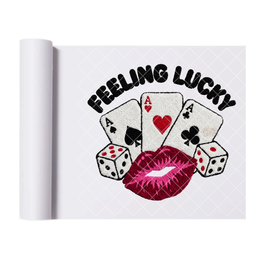 Feeling Lucky Faux Rug - Direct Transfer Print, Ready To Press For T-Shirts, Cotton, Polyester & Blends - Tshirt Business Quality