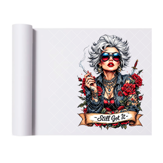 Still Got It Red Roses - Direct Print Film Transfer for T-Shirts, Cotton, Polyester & Blends - High-Quality Print