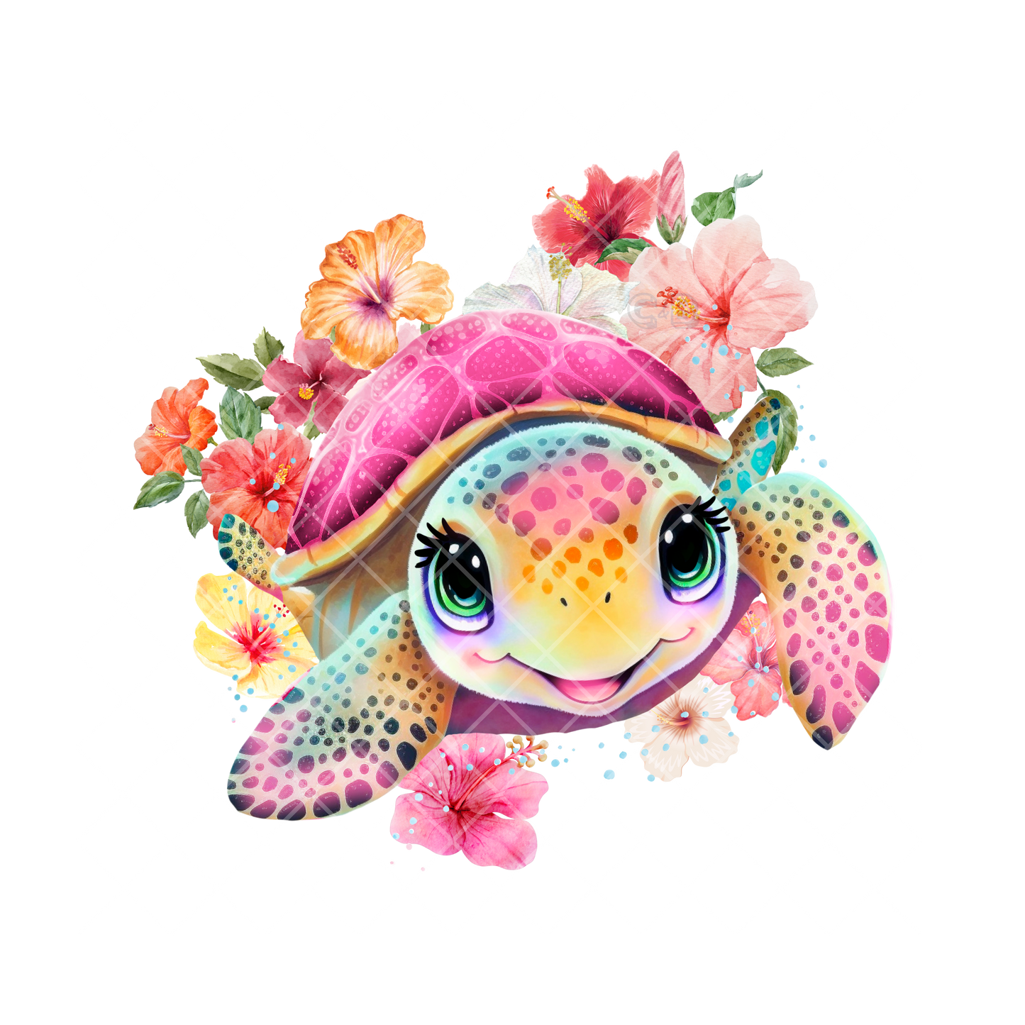 Pink Sea Turtle Baby PNG
