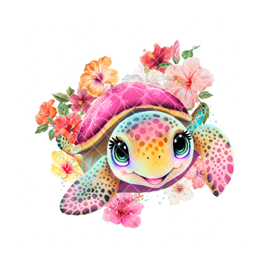 Pink Sea Turtle Baby PNG