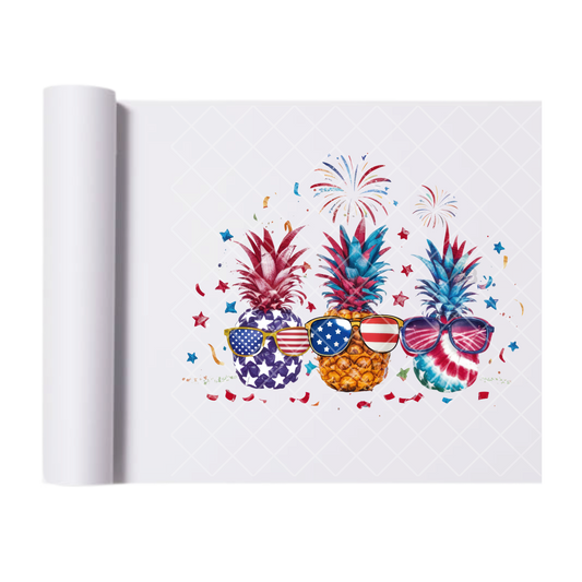 American Pineapple - Direct Print Film Transfer for Trendy T-Shirts, Cotton, Polyester & Blends - High-Quality Print