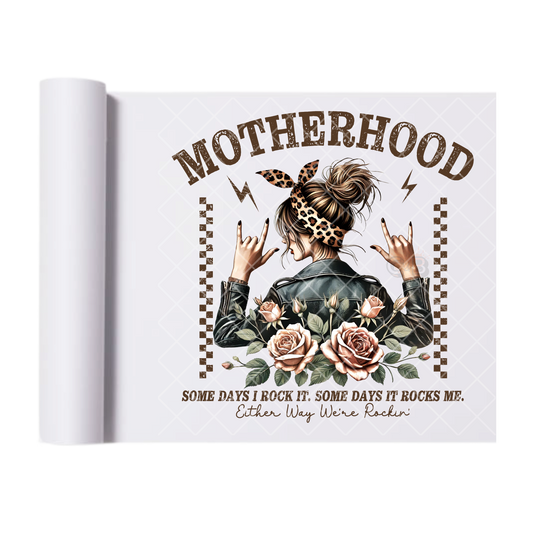 Motherhood Were Rocking - Direct Print Film Transfer for T-Shirts, Cotton, Polyester & Blends - High-Quality Print