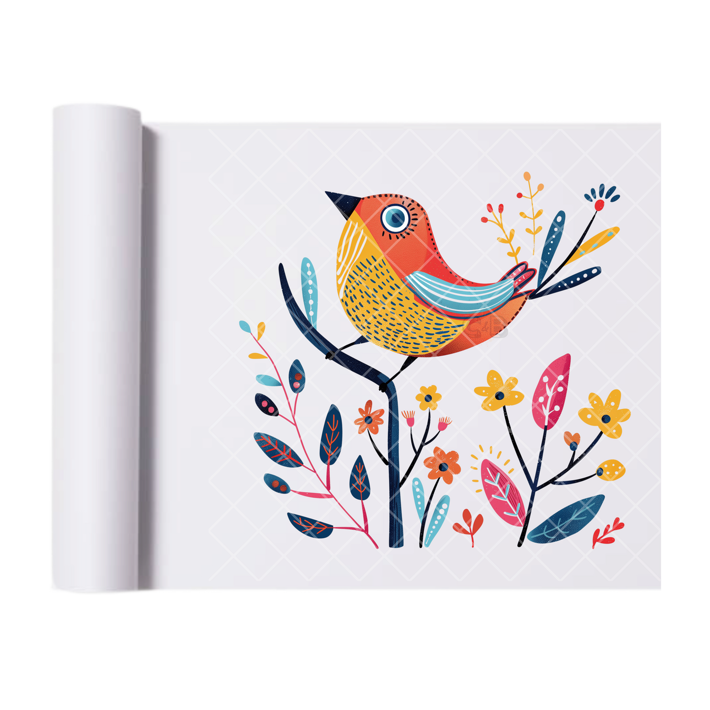 Pattern Bird Blend - Direct Print Film Transfer for Trendy T-Shirts, Cotton, Polyester & Blends - High-Quality Print