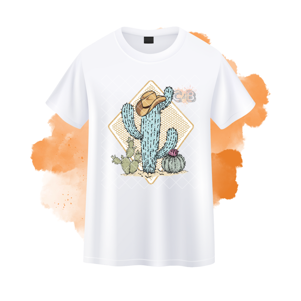 Cowboy Cactus Diamond Western T-Shirt