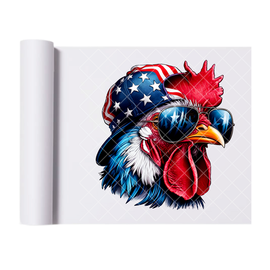 Patriot Bird Hat Flag - Direct Print Film Transfer for Trendy T-Shirts, Cotton, Polyester & Blends - High-Quality Print