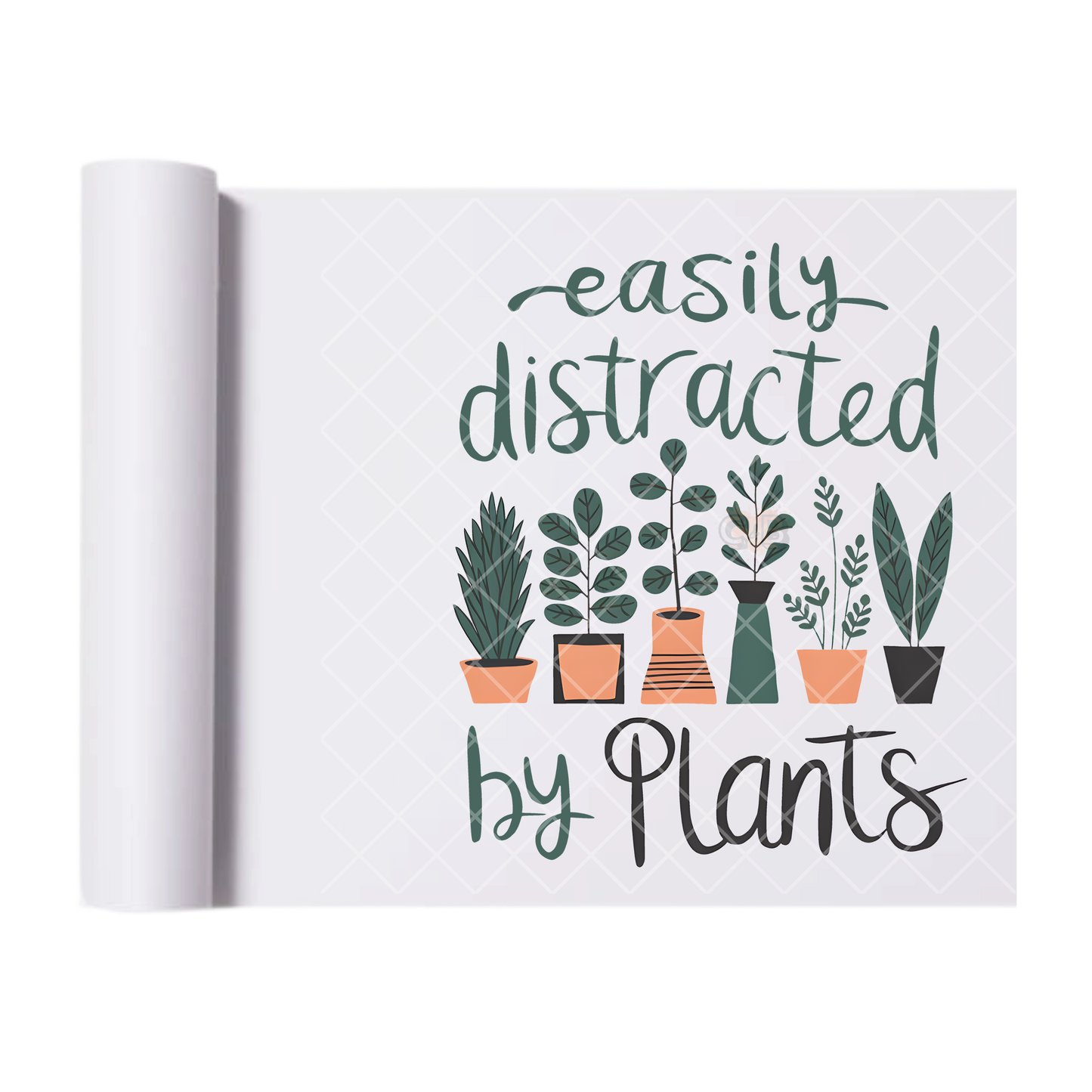 Easily distracted by plants - Ready To Press Print Transfer for Apparel, Cotton, Polyester & Blends - High-Quality Print- Commercial Grade