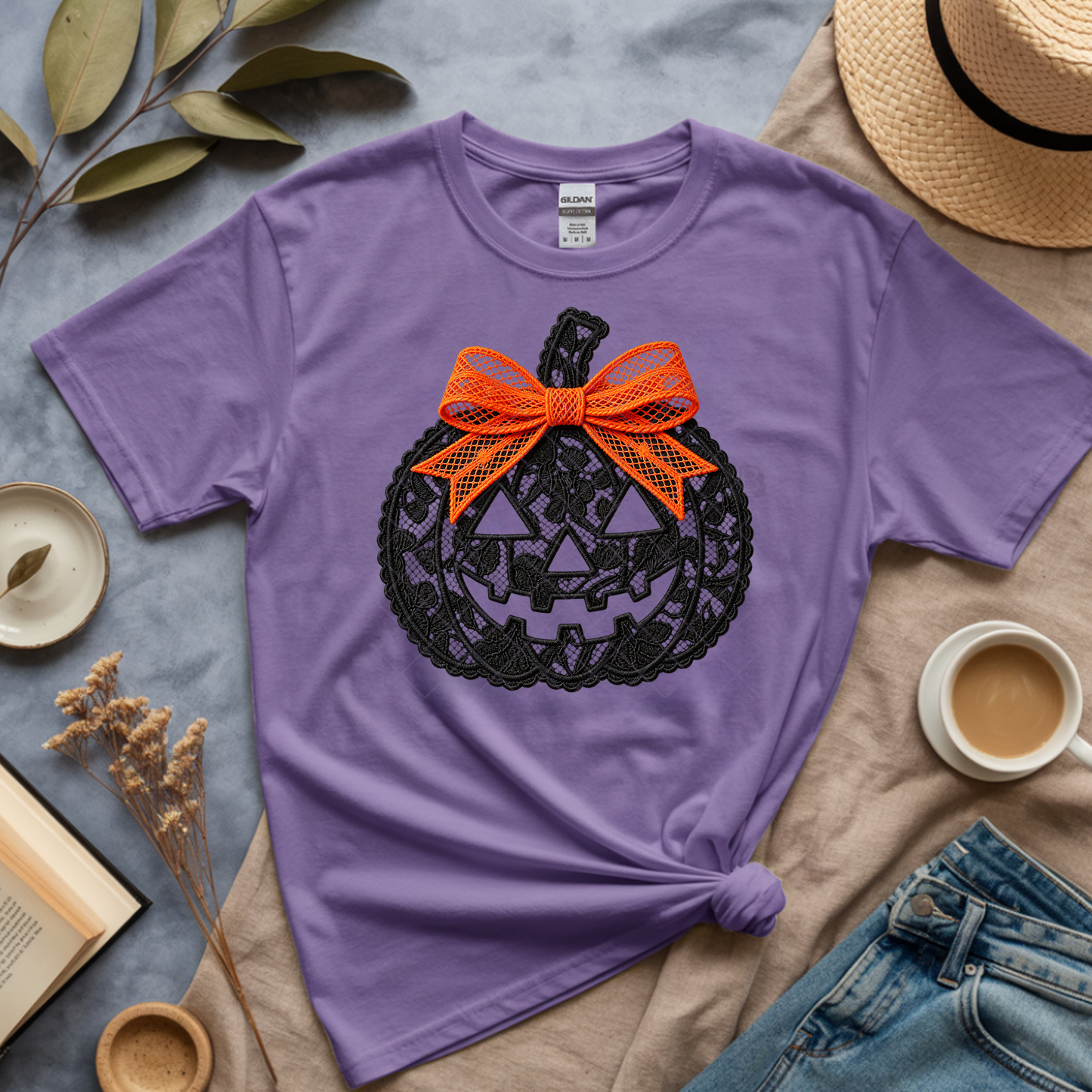 Lace Black Pumpkin - Premium Graphic T-Shirt for Casual Wear