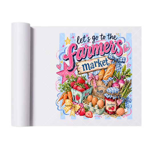 Farmers Market Lines - Ready To Press Print Transfer for Apparel, Cotton, Polyester & Blends - High-Quality Print- Commercial Grade