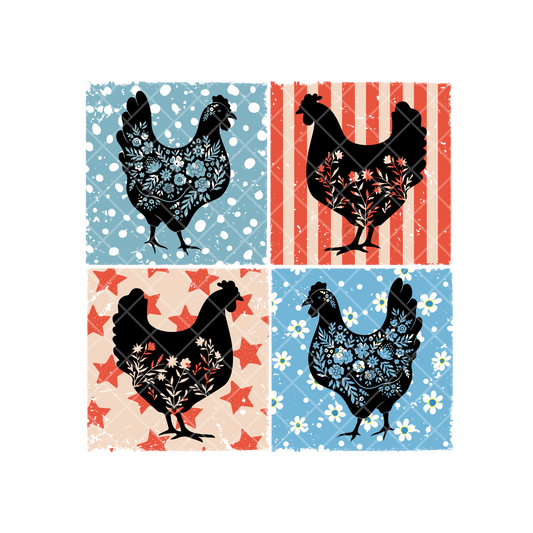 Clucking Pattern Patriotic PNG