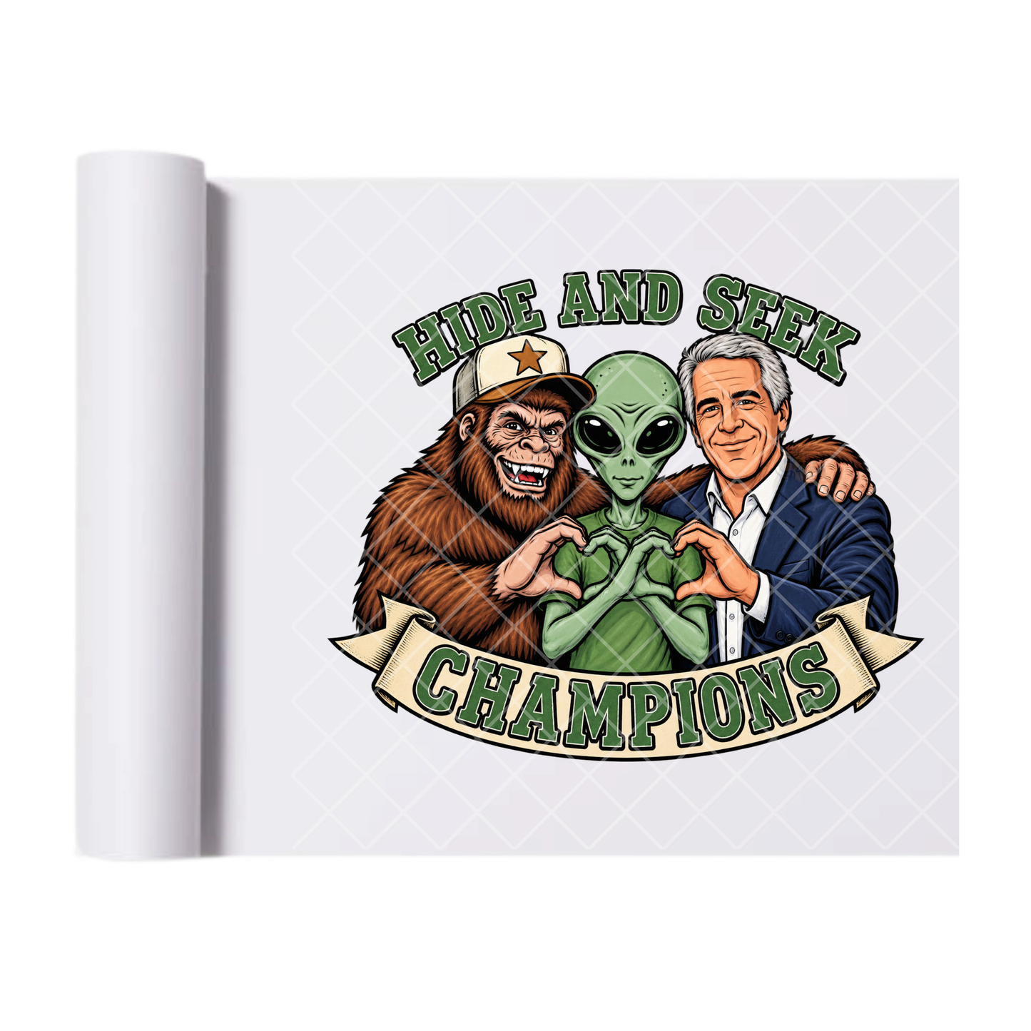 Hide and Seek Jeffrey - Direct Print Film Transfer for Trendy T-Shirts, Cotton, Polyester & Blends - High-Quality Print