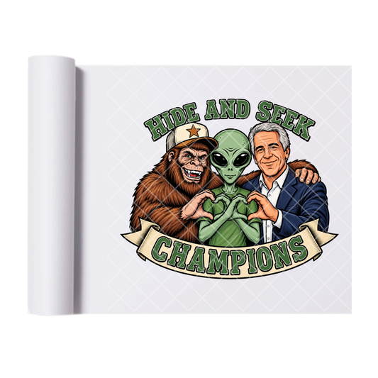 Hide and Seek Jeffrey - Direct Print Film Transfer for Trendy T-Shirts, Cotton, Polyester & Blends - High-Quality Print