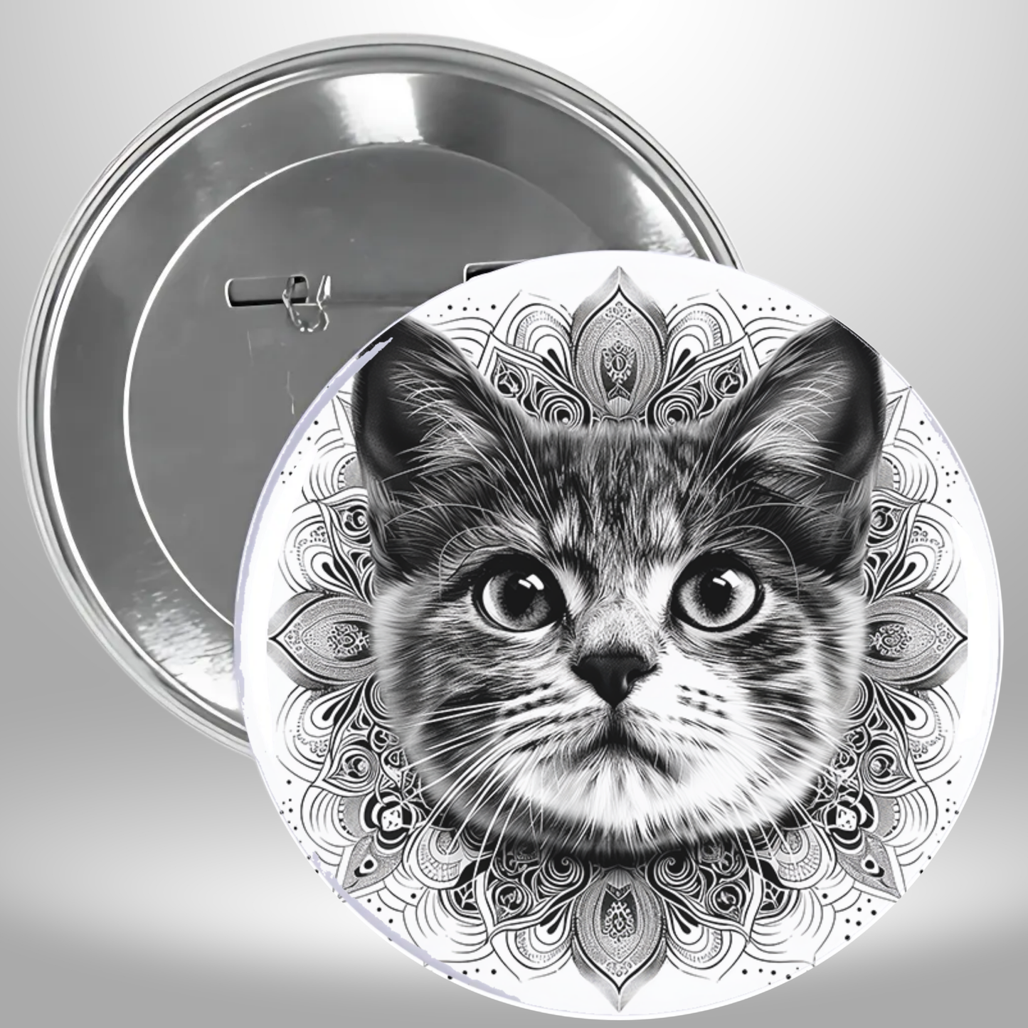 Bw Cat Pinback Button