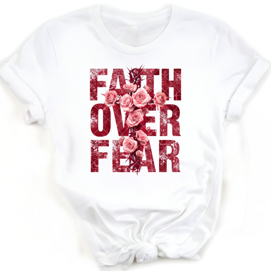 Faith Over Fear Roses - Premium Graphic T-Shirt for Casual Wear