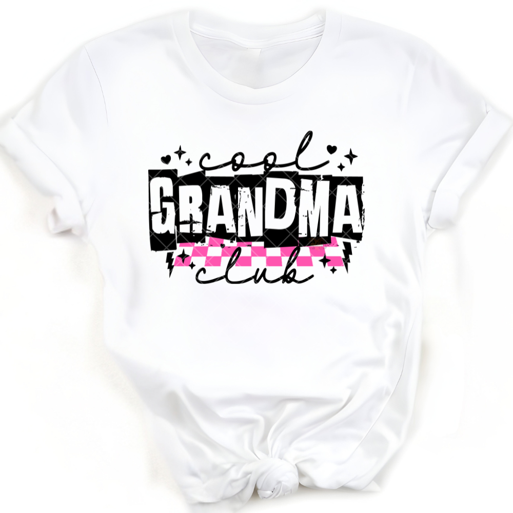 Pink Checkered Grandma Club PNG